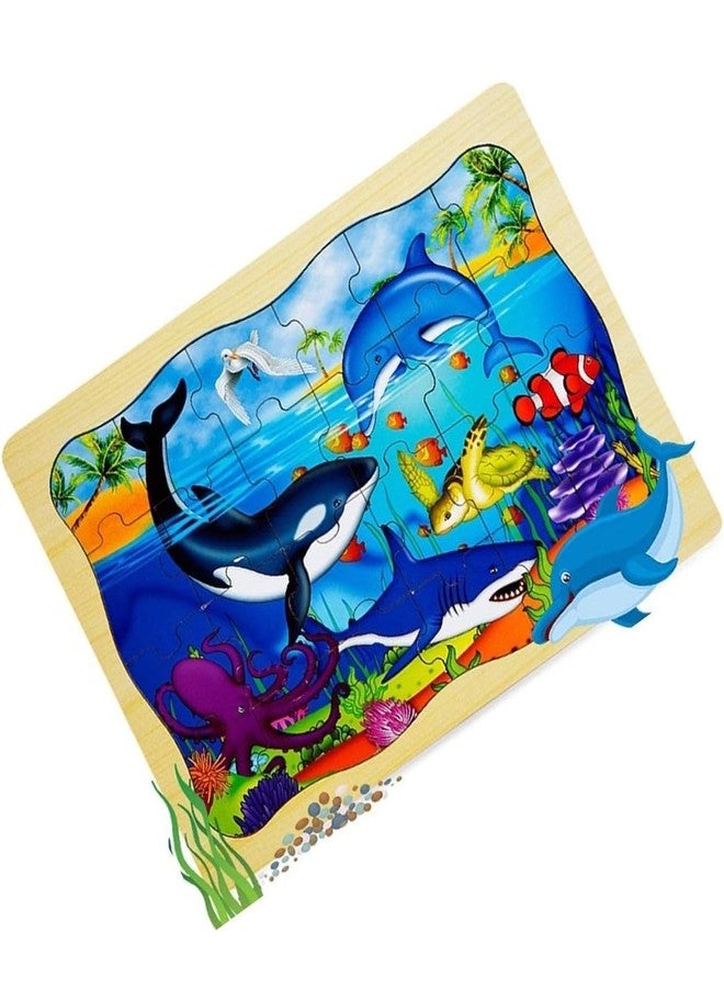 Radhya Accessories Puzzle for Kids, Wooden, Jigsaw,DIY Floor for Boys & Girls Learning Educational Toys for Children, Age 4+ (24 Pcs) (Marine Life) - Image 5
